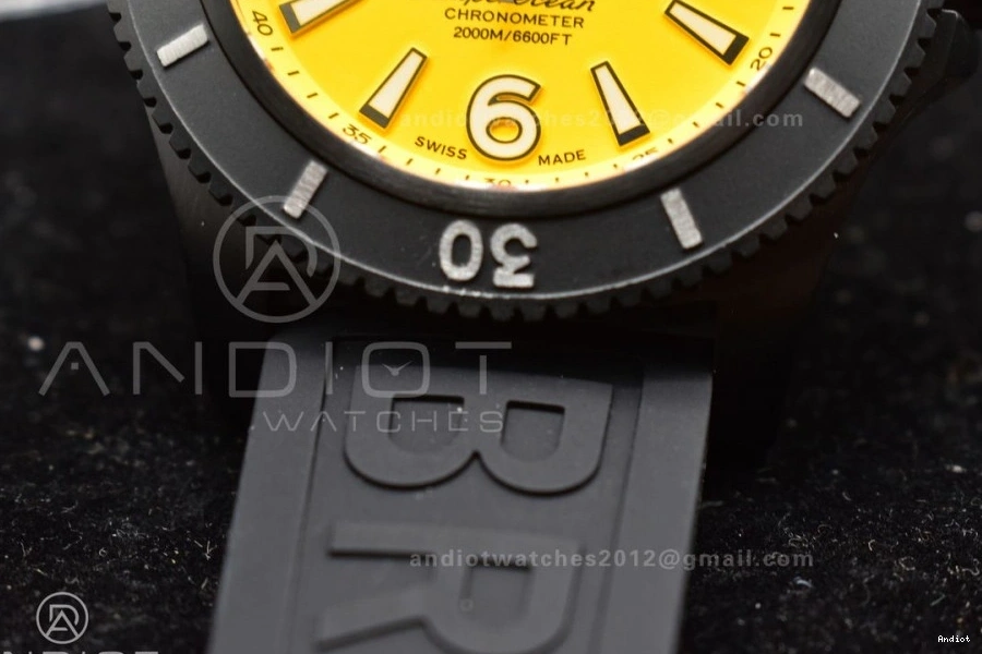 Bezel Superocean Strap Best Yellow TF on 44 Automatic Dial 1:1 Edition Black A2824 Rubber Black 0313